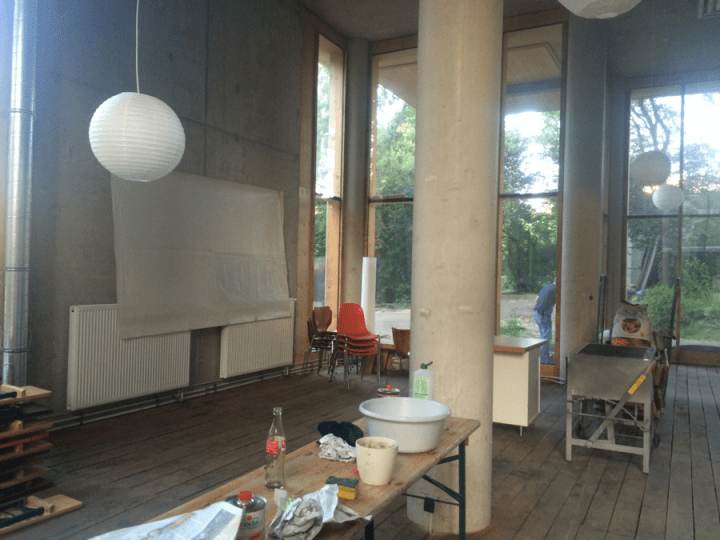 Community event room for hosting birthday parties and meetings. The kitchen is permanently used by a catering company. The company occasionally caters the community events but mainly caters parties elsewhere.) Photo Caroline Lindquist