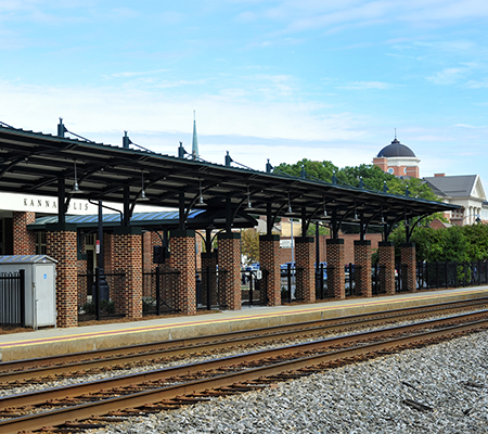Many local projects like the canopy over the Kannapolis Station (Kannapolis, NC) platform were funded by the ARRA Photo Credit: NCDOT Rail Division